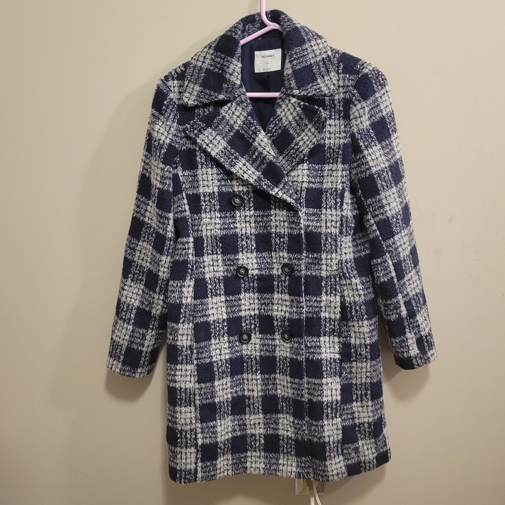 OldNavy- Dark Blue Paid, Soft Button-Up Jacket. SMALL